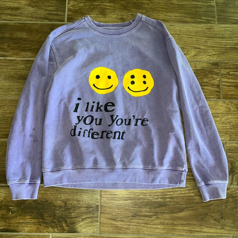 Cactus Plant Flea Market x Union "I Like You You're Different" Crewneck Purple - Picture 2 of 7